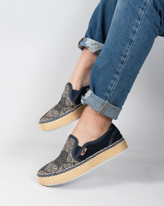 Leaves Denim Slip-On Espadrille Sneakers by Pontiak