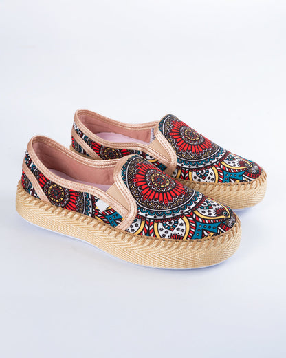 Mandala Orange Slip-On Espadrille Sneakers by Pontiak