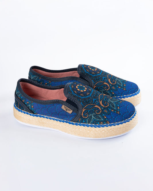 Priya Blue Slip-On Espadrille Sneakers by Pontiak