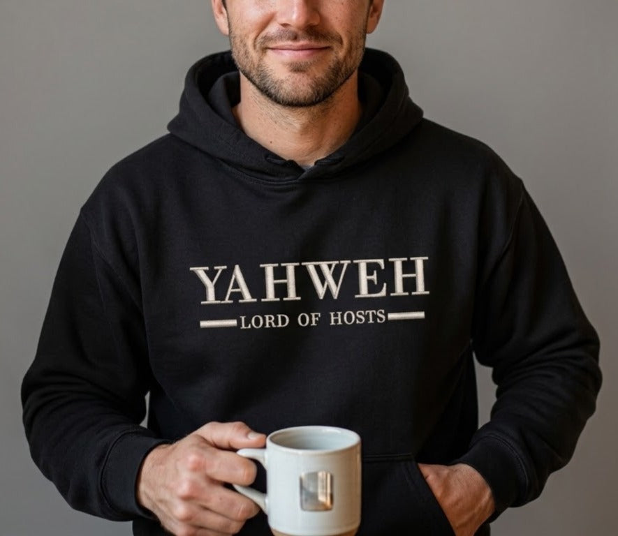 Sudadera con capucha bordada Yahweh Señor de los Ejércitos – Sudadera con capucha cristiana unisex