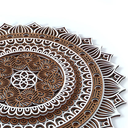 Sunflower Mandala Wooden Wall Art – Colorful 60 cm Decor