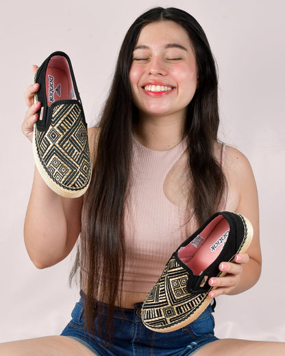 Diamond Black Slip-On Espadrille Sneakers by Pontiak