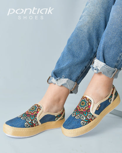 Tiwa Denim Slip-On Espadrille Sneakers by Pontiak