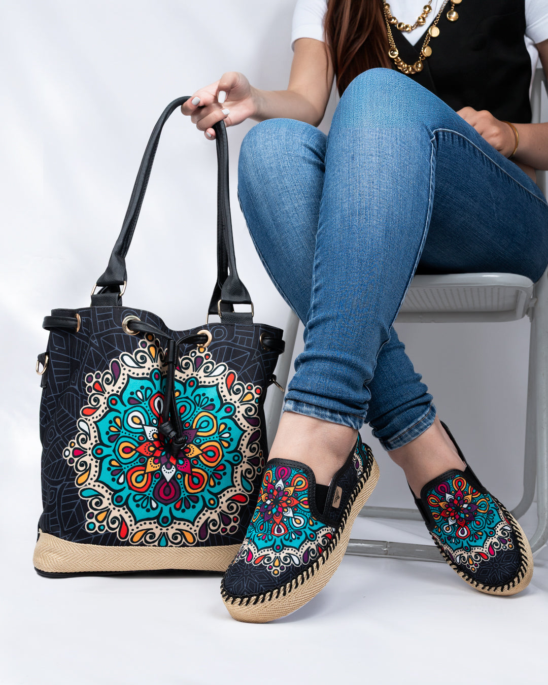 Mint Black Shoes & Handbag Set by Pontiak