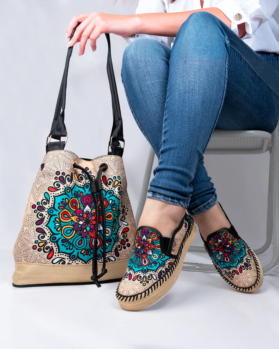 Mint Beige Shoes & Handbag Set by Pontiak