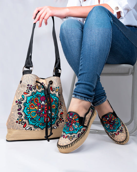 Mint Beige Shoes & Handbag Set by Pontiak