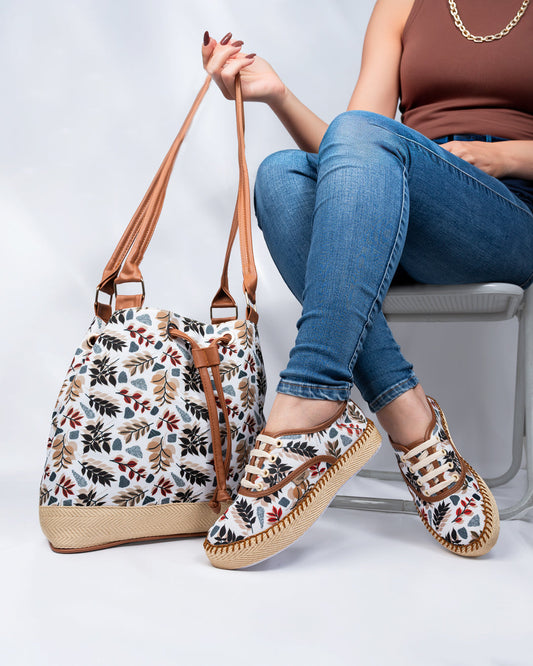 Autumn Leaves Shoes & Handbag Set by Pontiak