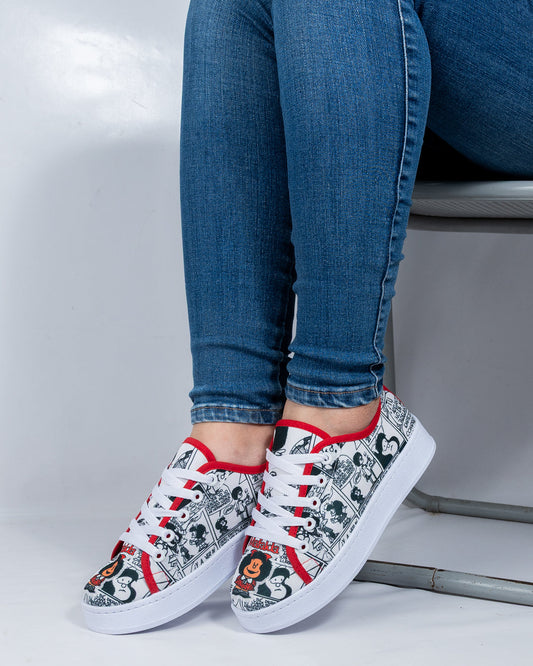 Mafalda Red Lace-Up Espadrille Sneakers by Pontiak