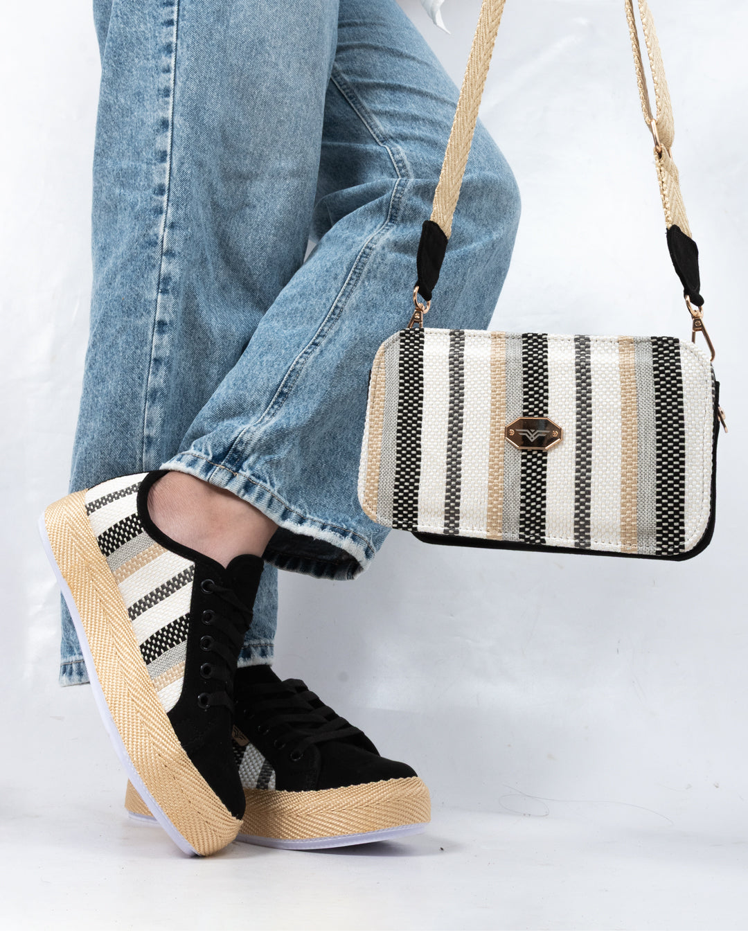 RM Black Shoes & Crossbody Bag Set by Pontiak