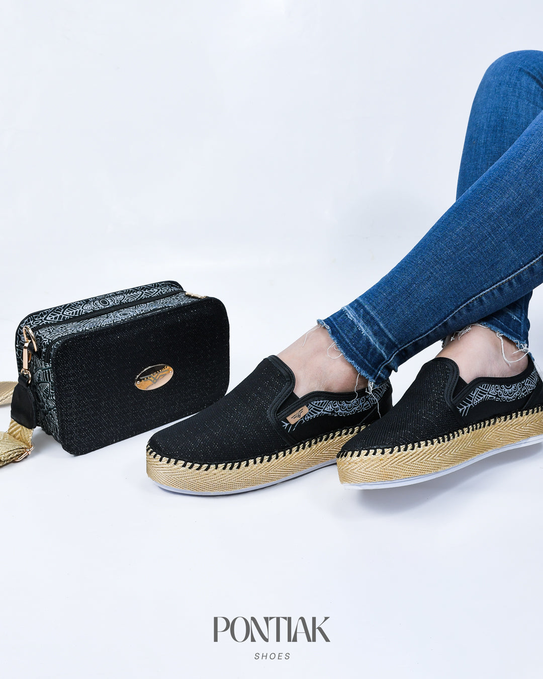 Arandela Shiny Shoes & Crossbody Bag Set by Pontiak