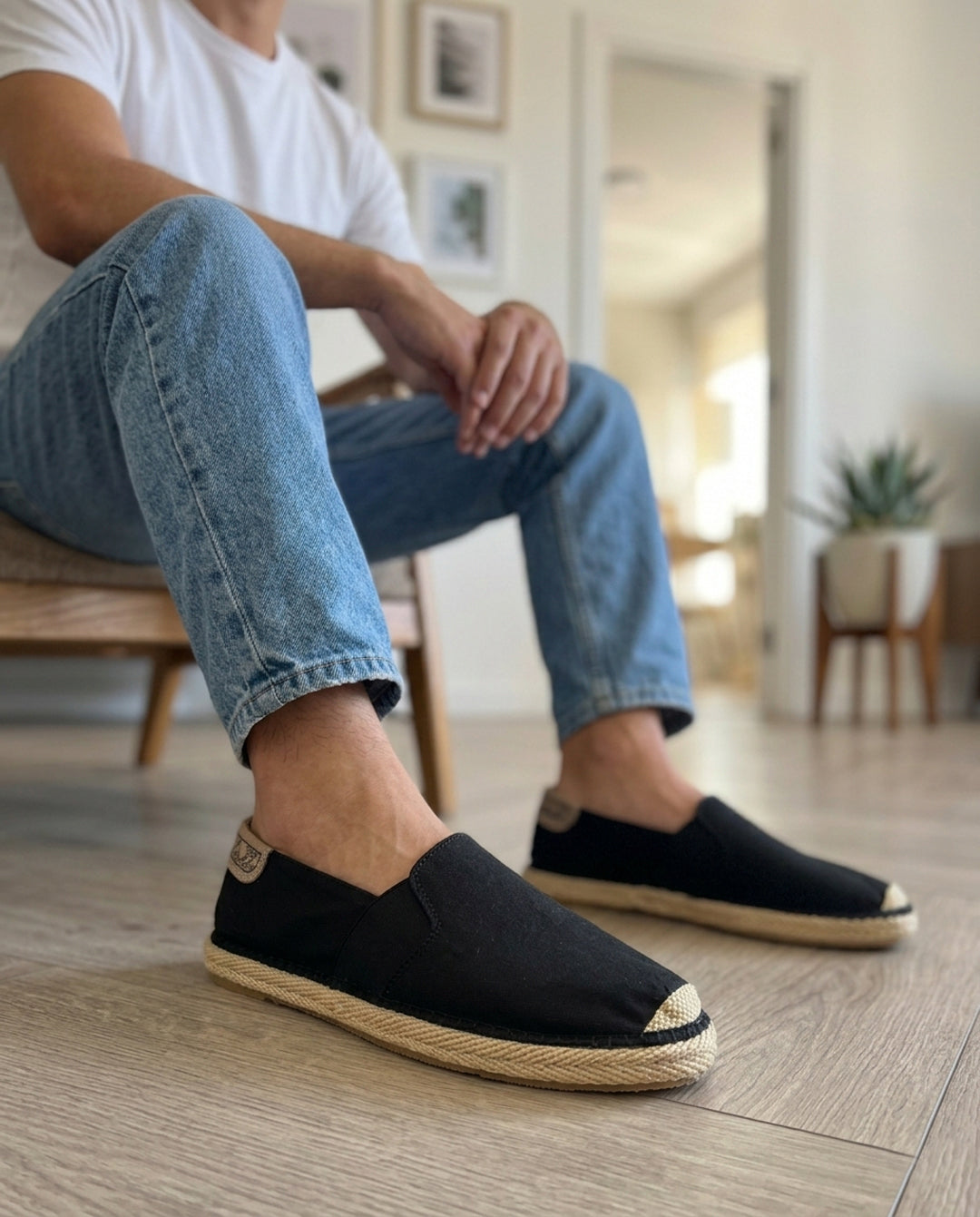 Cotiza Black Men's Espadrille Slip-On Shoes by Pontiak