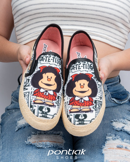 Mafalda Black Slip-On Espadrille Sneakers by Pontiak