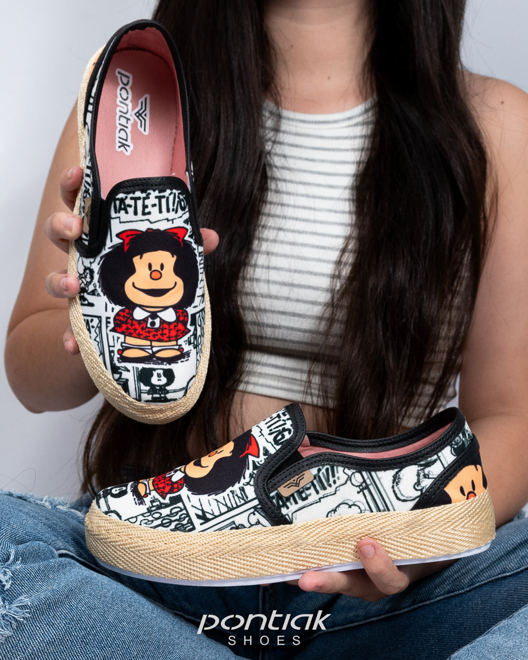 Mafalda Black Slip-On Espadrille Sneakers by Pontiak