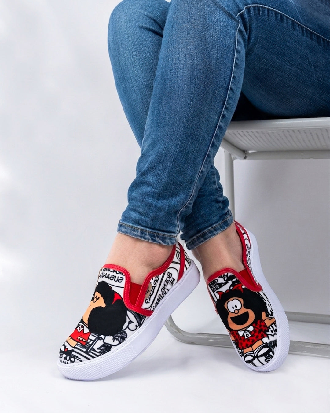 Mafalda Red Slip-On Espadrille Sneakers by Pontiak