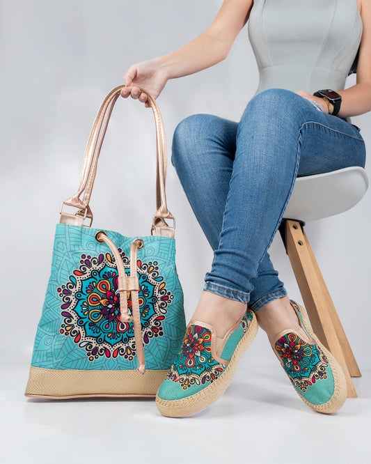 Mint Green Shoes & Handbag Set by Pontiak