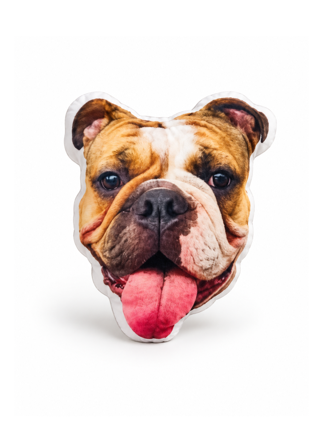 English Bulldog Face Pillow – Realistic Bulldog Head Cushion