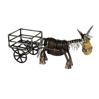Decorative Donkey with Cart – Recycled Materials