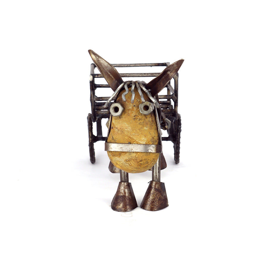 Decorative Donkey with Cart – Recycled Materials