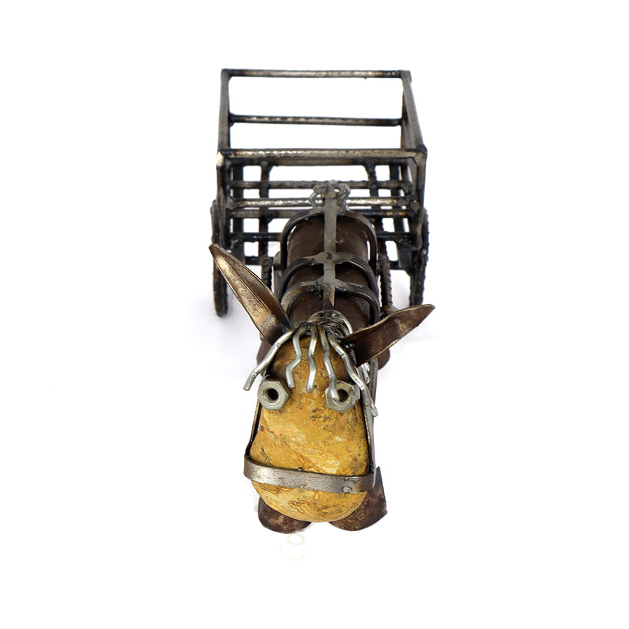 Decorative Donkey with Cart – Recycled Materials