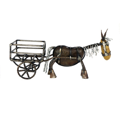 Decorative Donkey with Cart – Recycled Materials