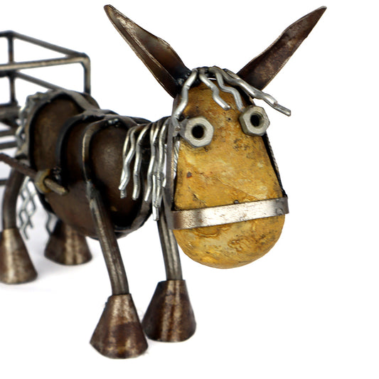 Decorative Donkey with Cart – Recycled Materials