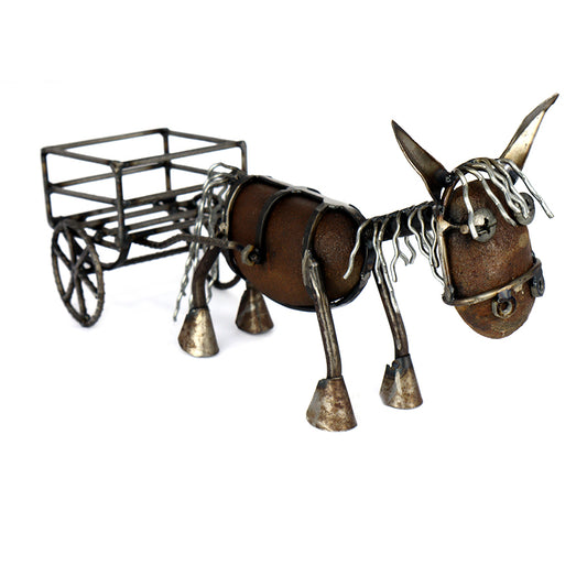 Decorative Donkey with Cart – Recycled Materials