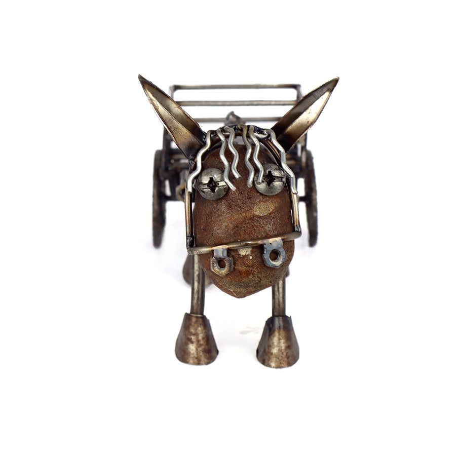 Decorative Donkey with Cart – Recycled Materials