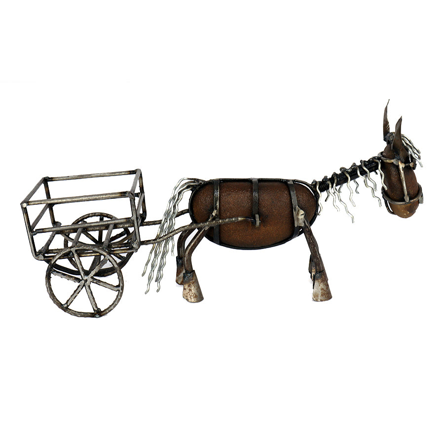 Decorative Donkey with Cart – Recycled Materials