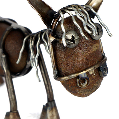 Decorative Donkey with Cart – Recycled Materials