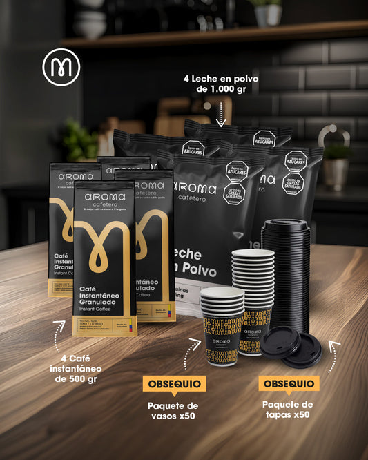 Ready-to-Serve Instant Coffee Combo with Cups & Lids