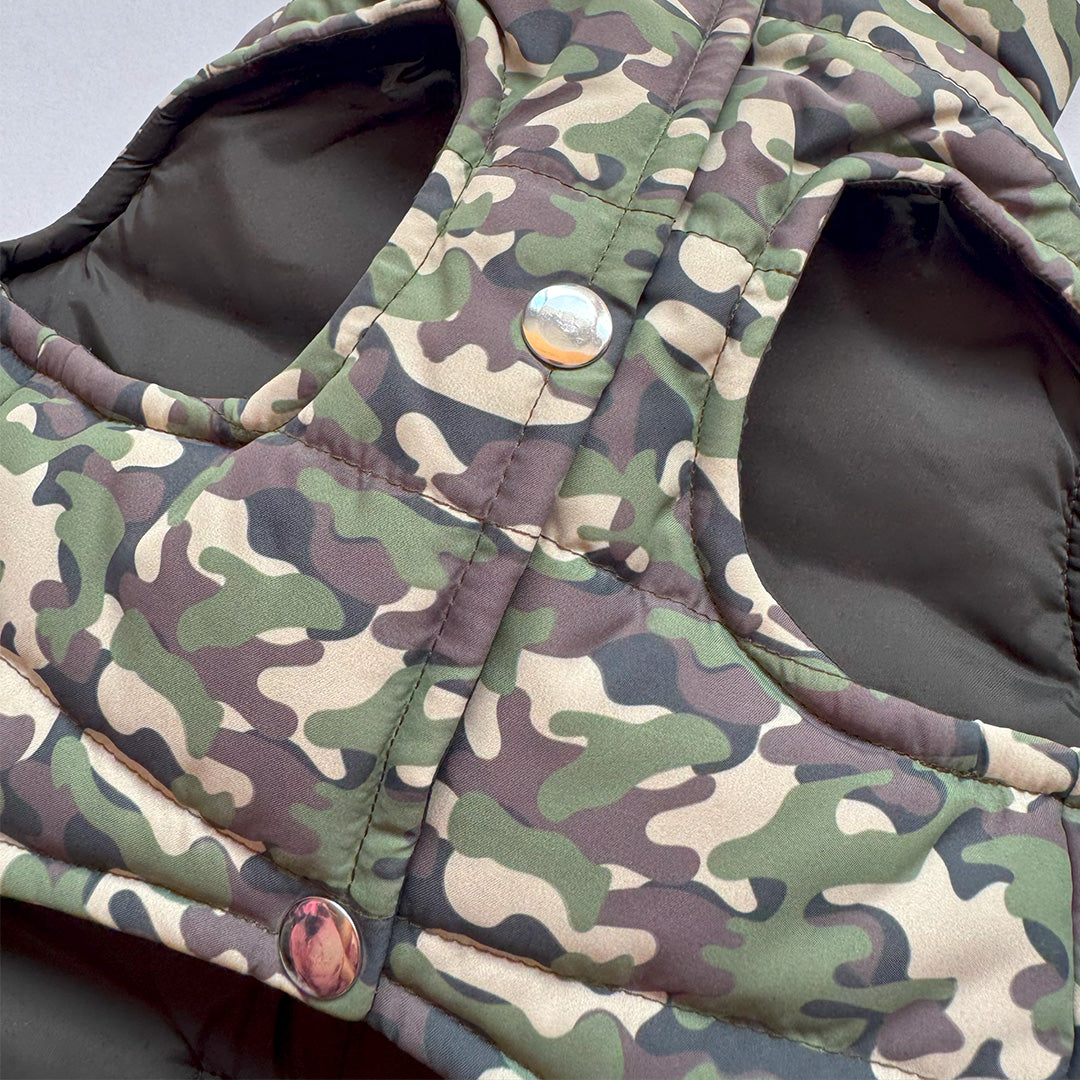 Green Camo Padded Dog Vest