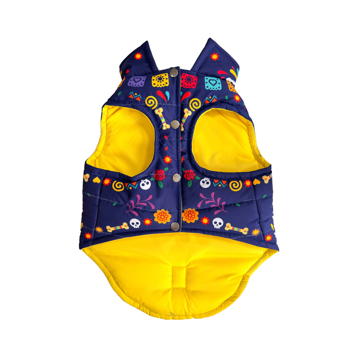Day of the Dead Blue Padded Dog Vest