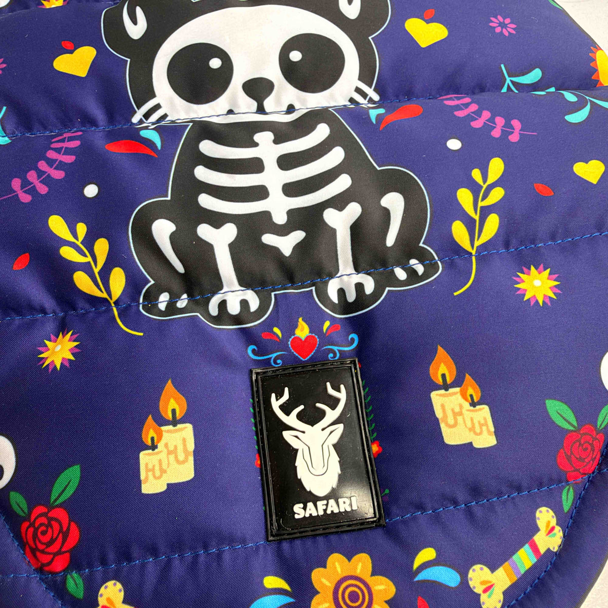 Day of the Dead Blue Padded Dog Vest