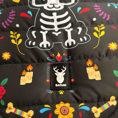 Day of the Dead Black Padded Dog Vest