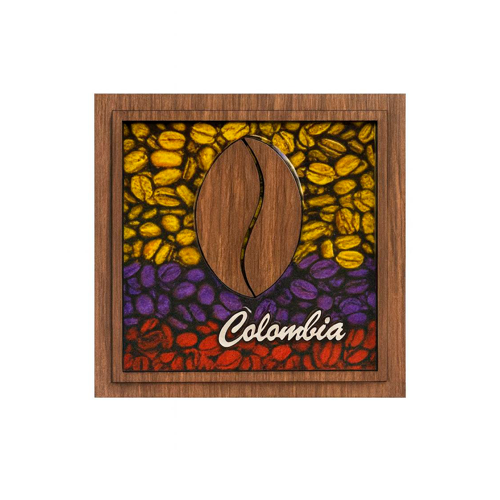 Traditional Colombian Coffee Bean Wooden Napkin Holder
