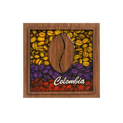 Traditional Colombian Coffee Bean Wooden Napkin Holder