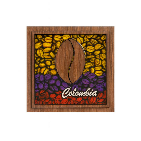 Traditional Colombian Coffee Bean Wooden Napkin Holder