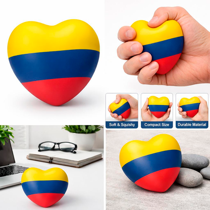 Colombia Stress Heart: Soft Squishy with the Tricolor Flag