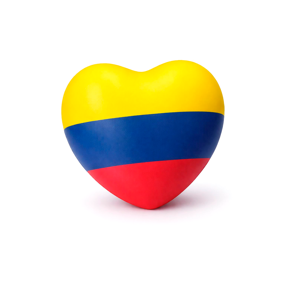 Colombia Stress Heart: Soft Squishy with the Tricolor Flag