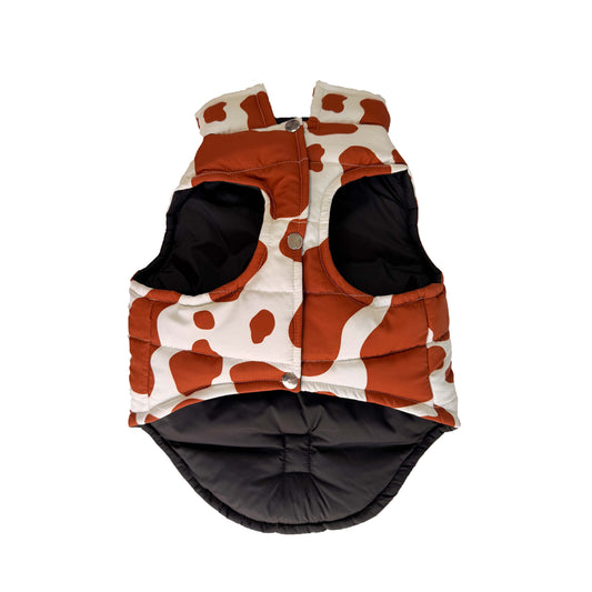 Cow Print Padded Dog Vest