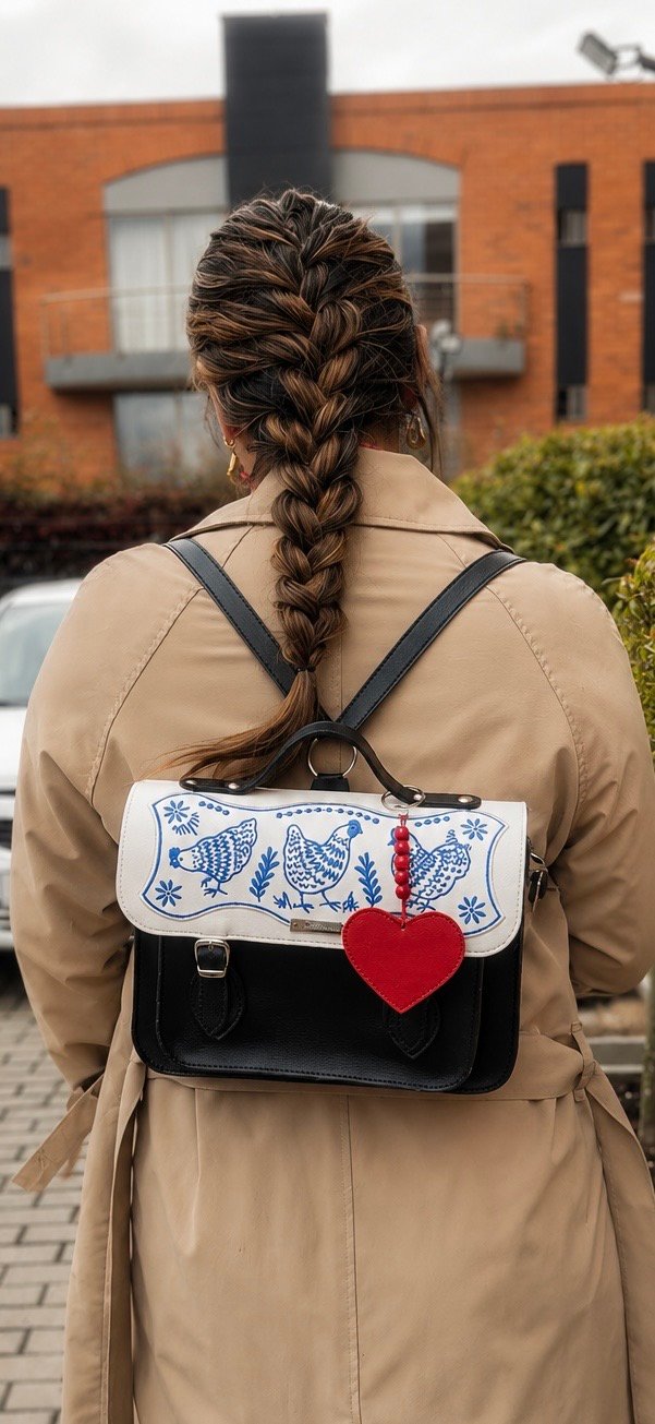 Medium Gallinas Hen Embroidered Bag – Convertible Backpack Purse