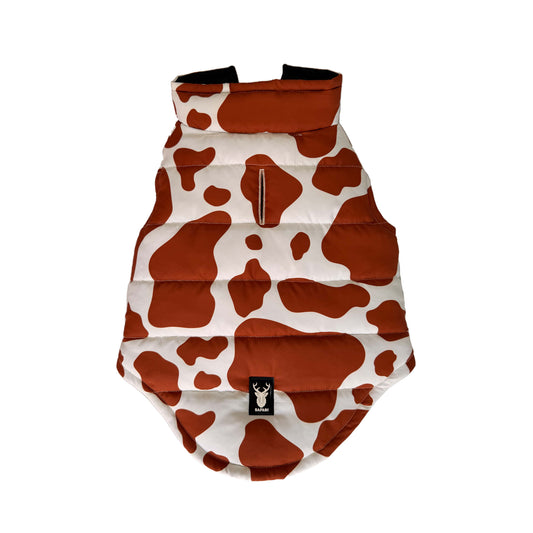 Cow Print Padded Dog Vest
