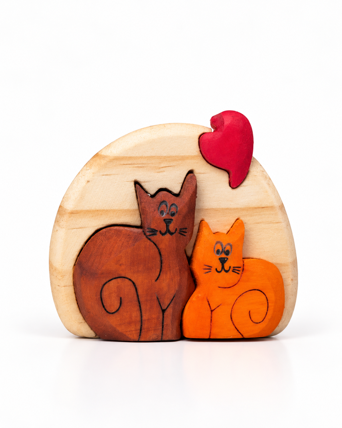 Cats in Love Wood Art – Small