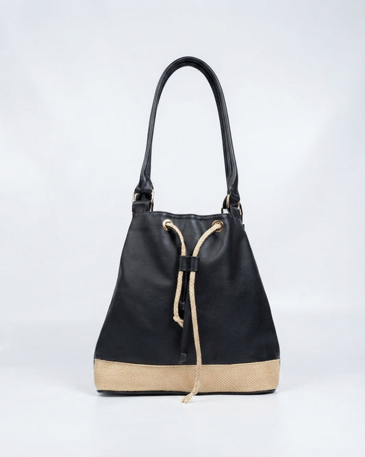 Colonial Black Bucket Bag by Pontiak