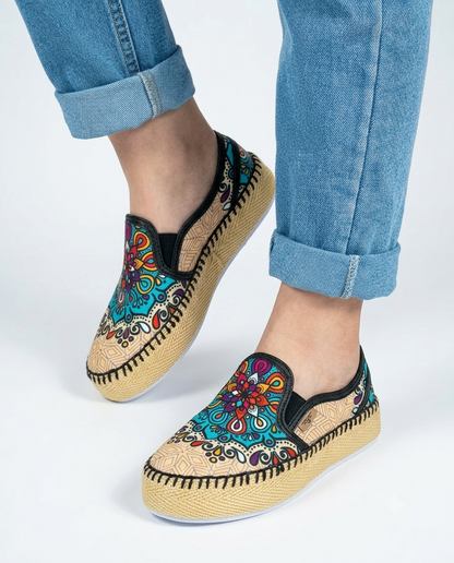 Mint Beige Slip-On Espadrille Sneakers by Pontiak