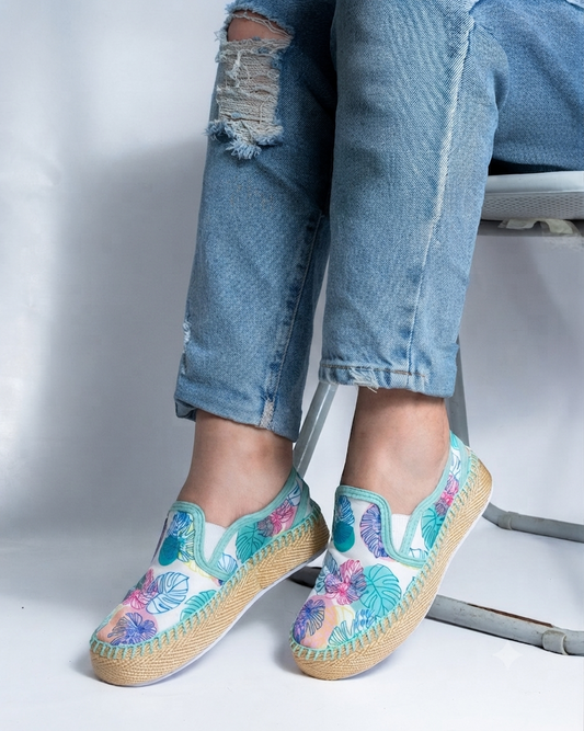 Leaves Sweet Slip-On Espadrille Sneakers by Pontiak