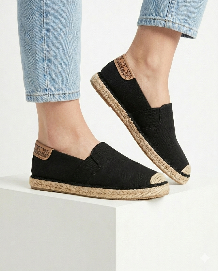 Cotiza Black Men's Espadrille Slip-On Shoes by Pontiak