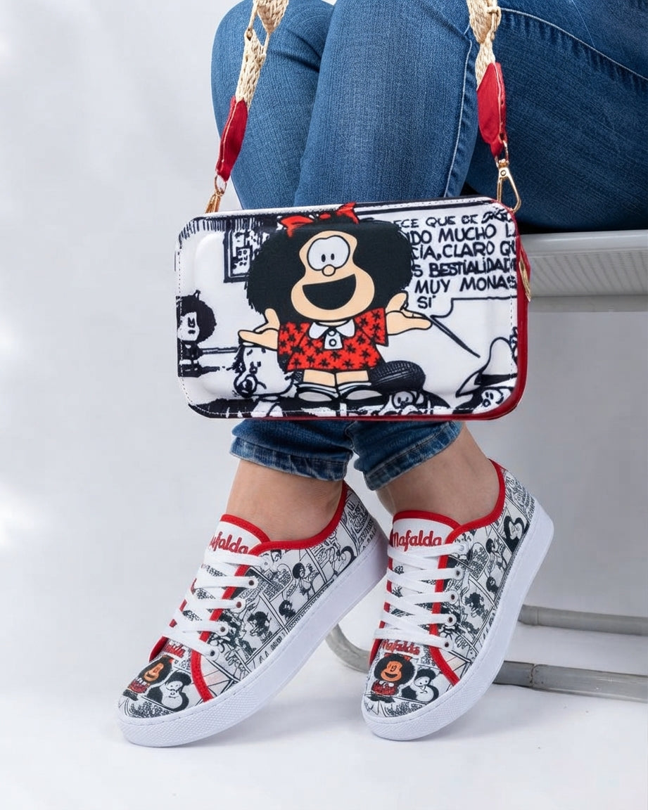 Mafalda Red Shoes & Crossbody Bag Set by Pontiak