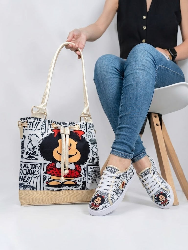 Mafalda Gold Shoes & Handbag Set by Pontiak