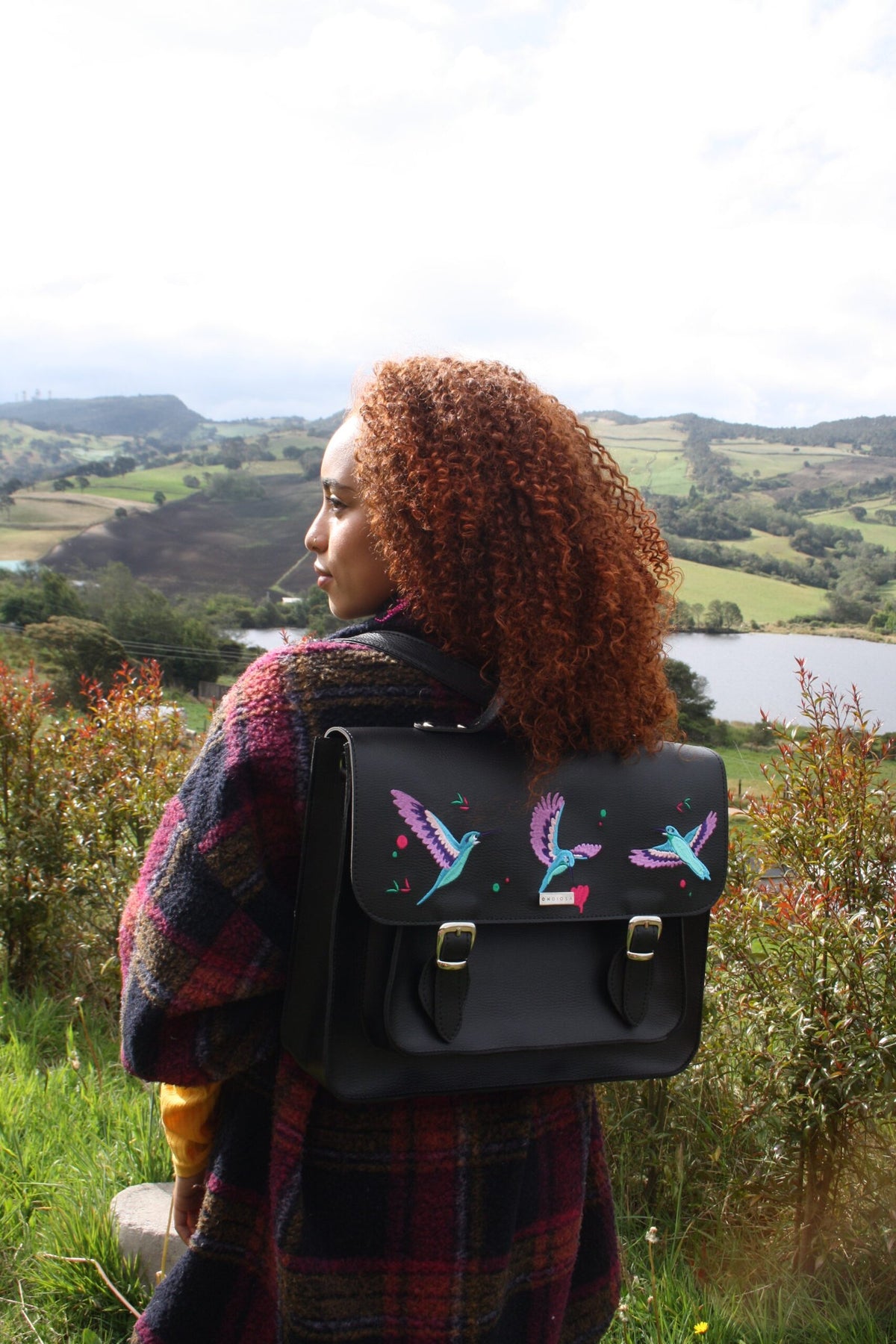 Jumbo Colibrí Hummingbird Embroidered Bag – Laptop Backpack Purse